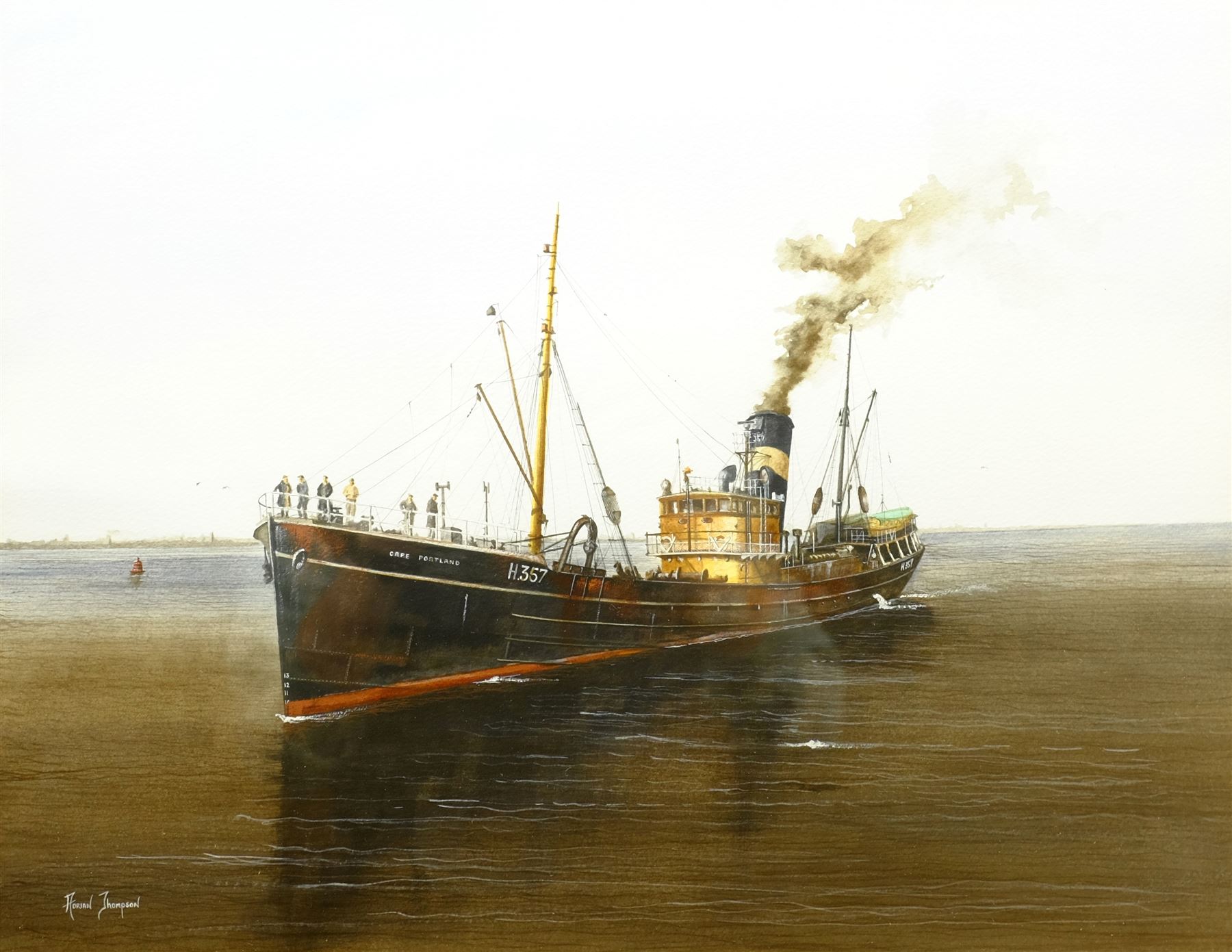 Adrian Thompson (British 1960-): 'Cape Portland' - Hull Trawler Ship's Portrait, watercolour and gouache signed 37cm x 47cm
