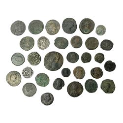 Ancient Coinage, mixed group of approximately thirty copper, copper-alloy and silver coinage most of which being ancient Roman to include Constantine the Great, Maximianus, barbarous radiates etc