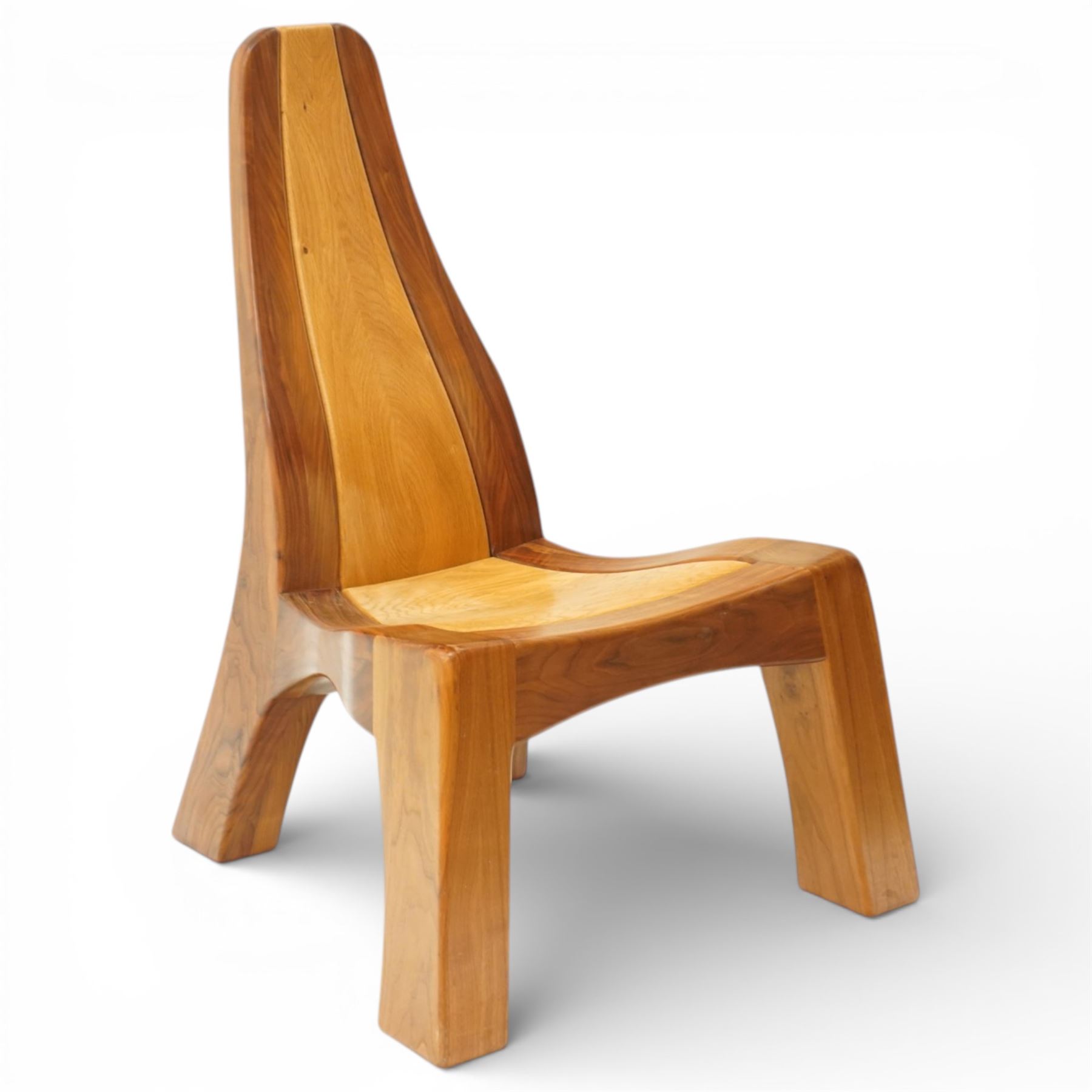 Peter Cummings - Magma oak chair, with shaped back and seat, signed by the maker dated 2007, designed by Peter Cummings of Reeth, near Richmond