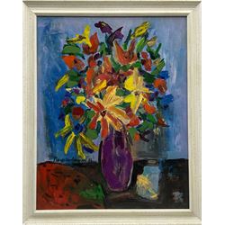 Pierre Ambrogiani (French 1907-1985): Still Life of Flowers, oil on board signed and dated '81, 60cm x 47cm