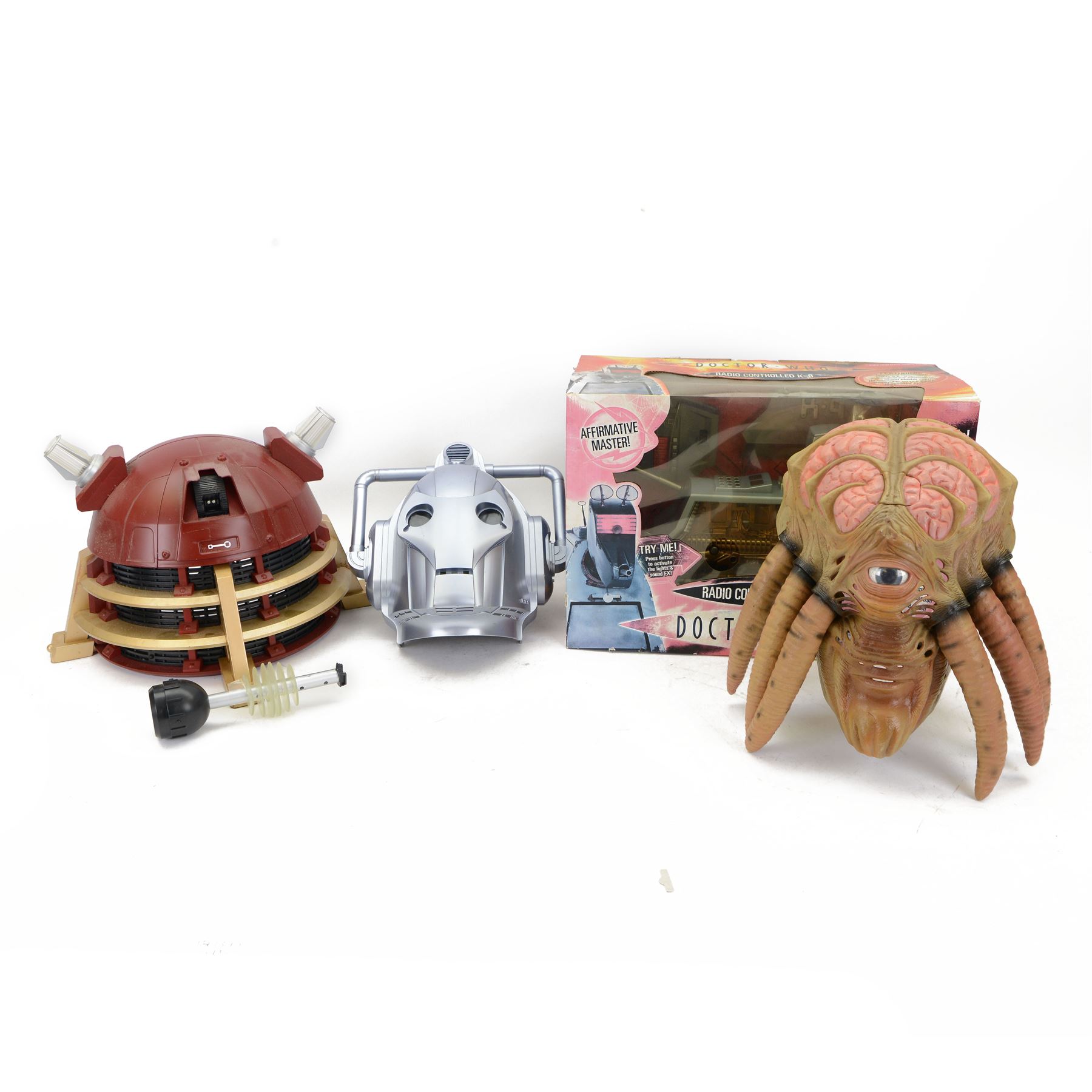 Character Options Doctor Who toys and collectables, to include Radio Controlled K-9, boxed and three voice changer masks, including Cyber Controller, Dalek Sec and Dalek Sec Hybrid