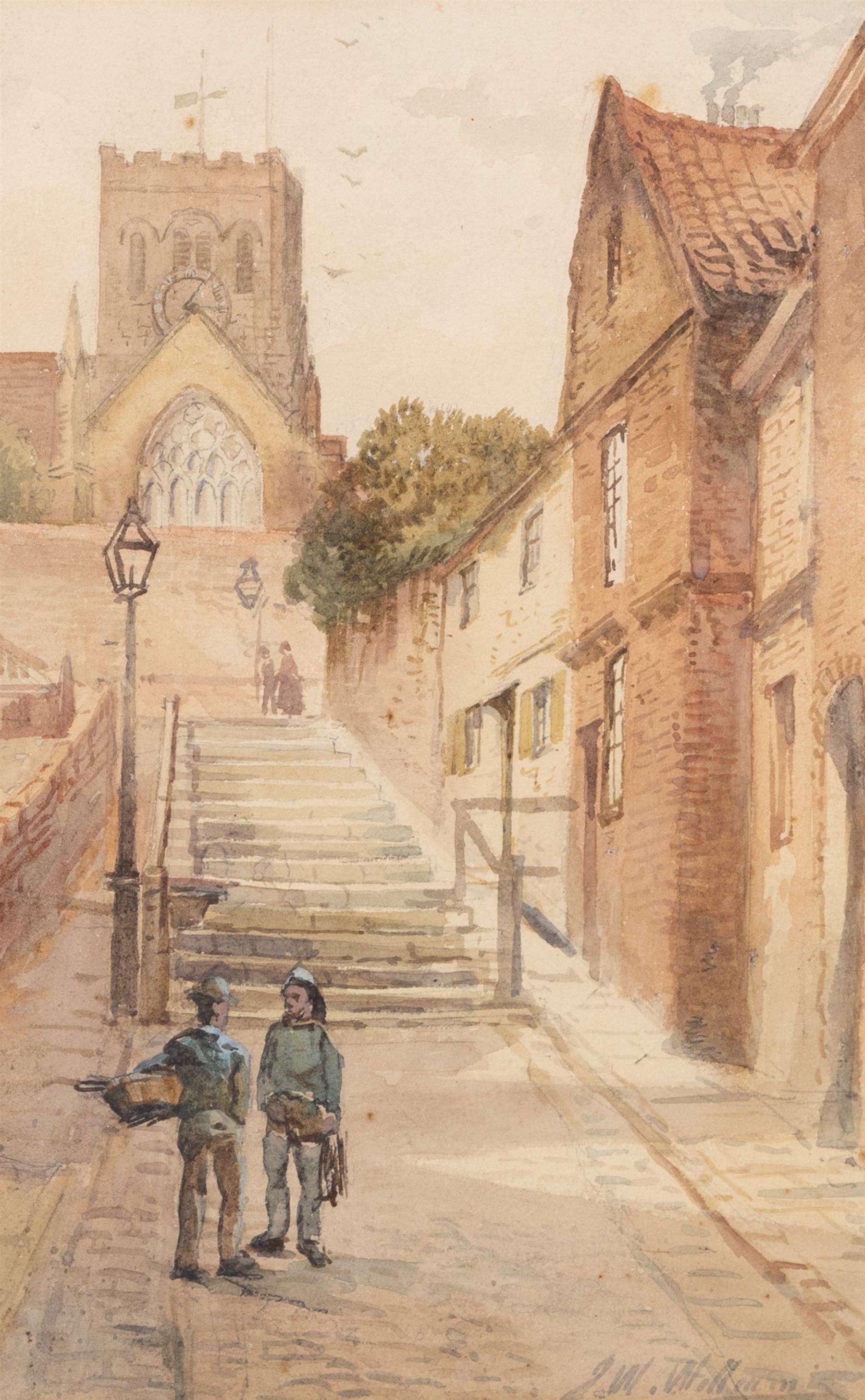 John Wynne Williams (British fl.1900-1920): Whitehead Hill and St Marys Steps, pair watercolours signed 24cm x 15cm; Austen Smith (British Early 20th Century): View towards Scarborough Castle, watercolour signed and dated 1913, 10.5cm x 17.5cm; A Smith (British Early 20th Century): Scarborough Harbour Scenes, pair watercolours signed 22cm x 34.5cm (5)