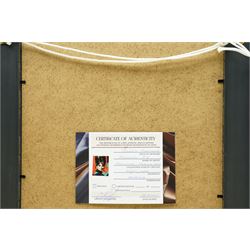 E A Chernenko (Ukrainian contemporary): Claudia Cardinale - Pop Art, acrylic on board signed, certificate of authenticity verso 41cm x 29cm