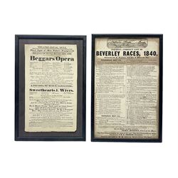Two framed advertising posters, the firs