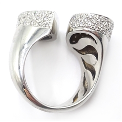  14ct white gold diamond pave set ring  
