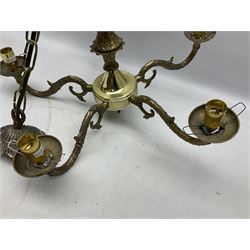 Five scrolling branch chandelier, H65cm 