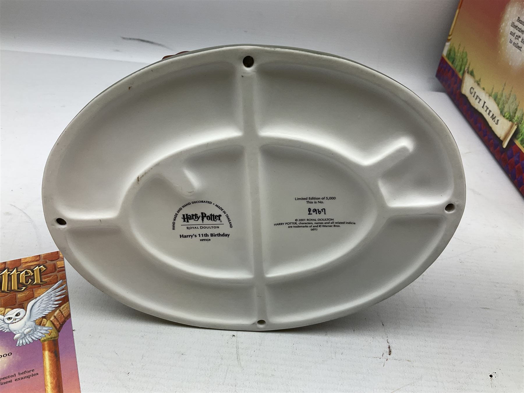 Three Royal Doulton limited edition Harry Potter groups - 'Harry's 11th Birthday' No.2967/5000; 'The Journey To Hogwarts' No.990/5000; and 'The Friendship Begins' No.3969/5000; all boxed with certificate (3)