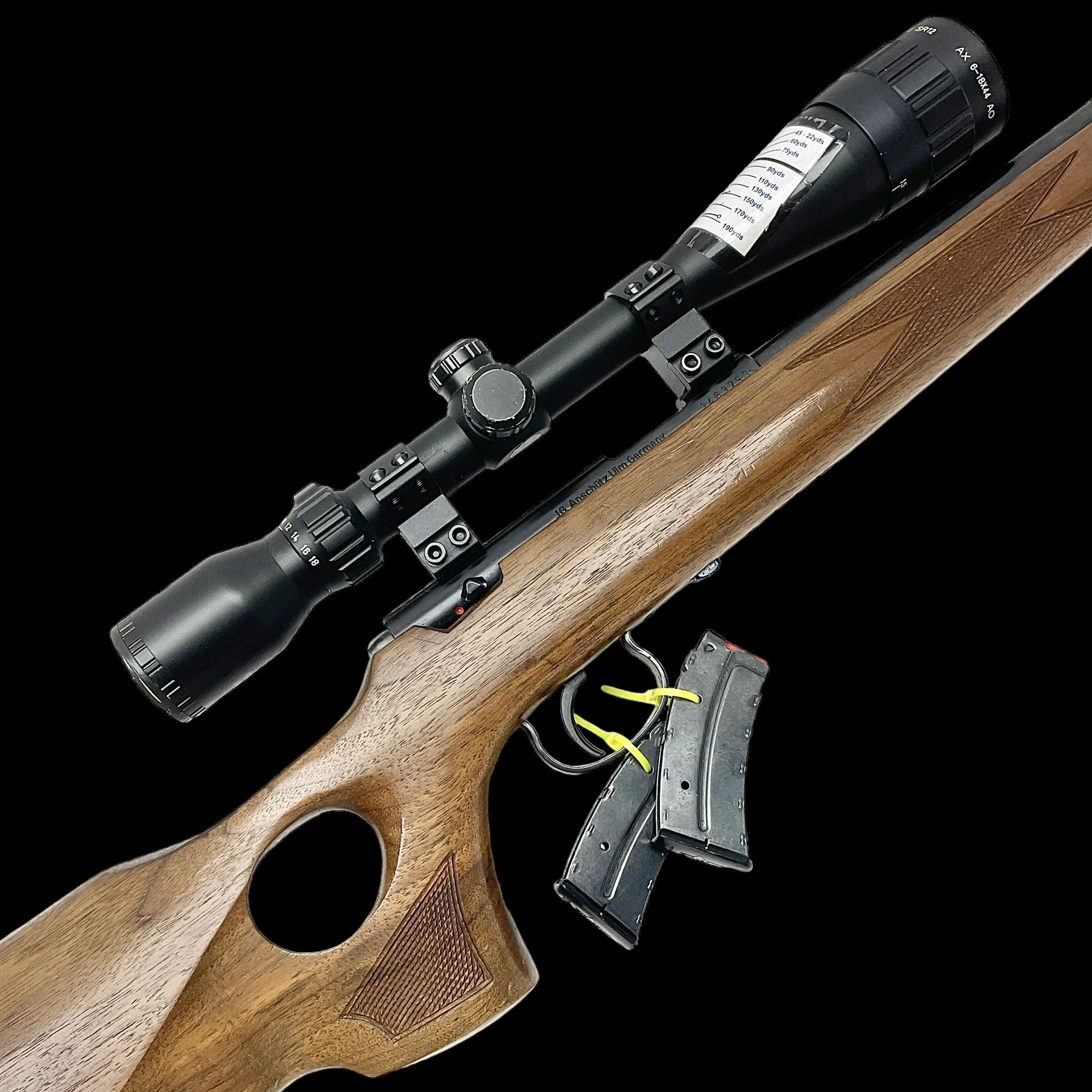 SECTION 1 FIREARMS CERTIFICATE REQUIRED - LEFT HANDED J.G. Anschutz .22 long round bolt action rifle, the 36cm (14