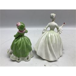 Royal Worcester figure Sweet Holly no 5481 together with Royal Doulton figure Diana n HN2468, largest example H20cm 