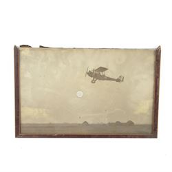 Collection of five original photographs relating to the Royal Flying Corps, including Early Aerial photograph of Hasting 1917, an aeroplane in flight etc 