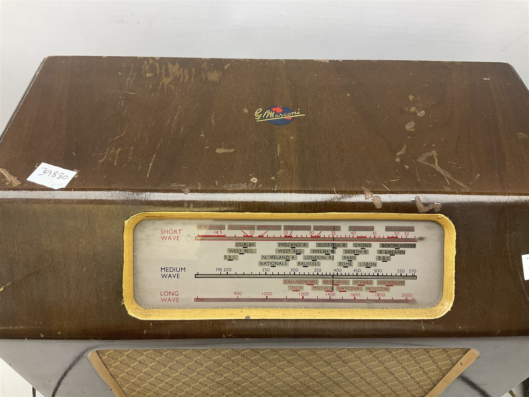 Wooden cased G Marconi radio and vintage Stella radio, largest example H31cm