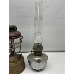 Tilley oil lamp with glass shade, together with a Super Aladdin lamp etc, Tilley lamp H33cm (5)