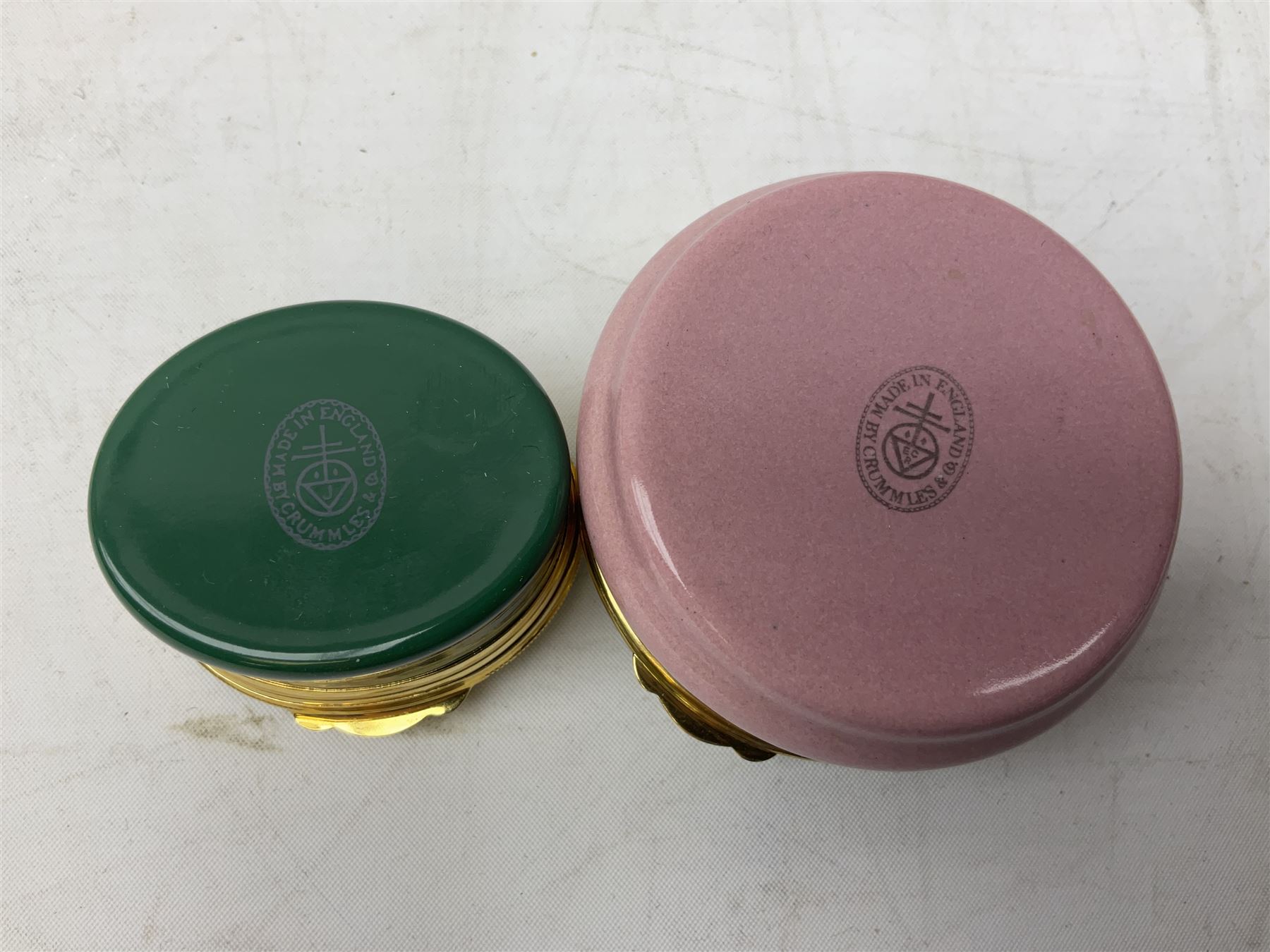 Three Sylvia Smith models of Old English Sheepdogs, Royal Orleans Pink Panther lidded box, two Crummels boxes and two Royal Worcester bird figures