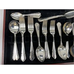 Canteen of Sheffield silver-plated cutlery by John Stephenson, six settings, cased, L38cm