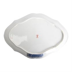 Royal Crown Derby Imari pattern 1128, two plates with fluted rim, together with Royal Crown Derby platter in pattern 6299, plates D22cm