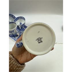 Spode Italian pattern tea service, comprising teapot, milk jug, open sucrier, six cups and saucers, two coffee cans and saucers, six dessert plates, four mugs and a sandwich plate (30) 