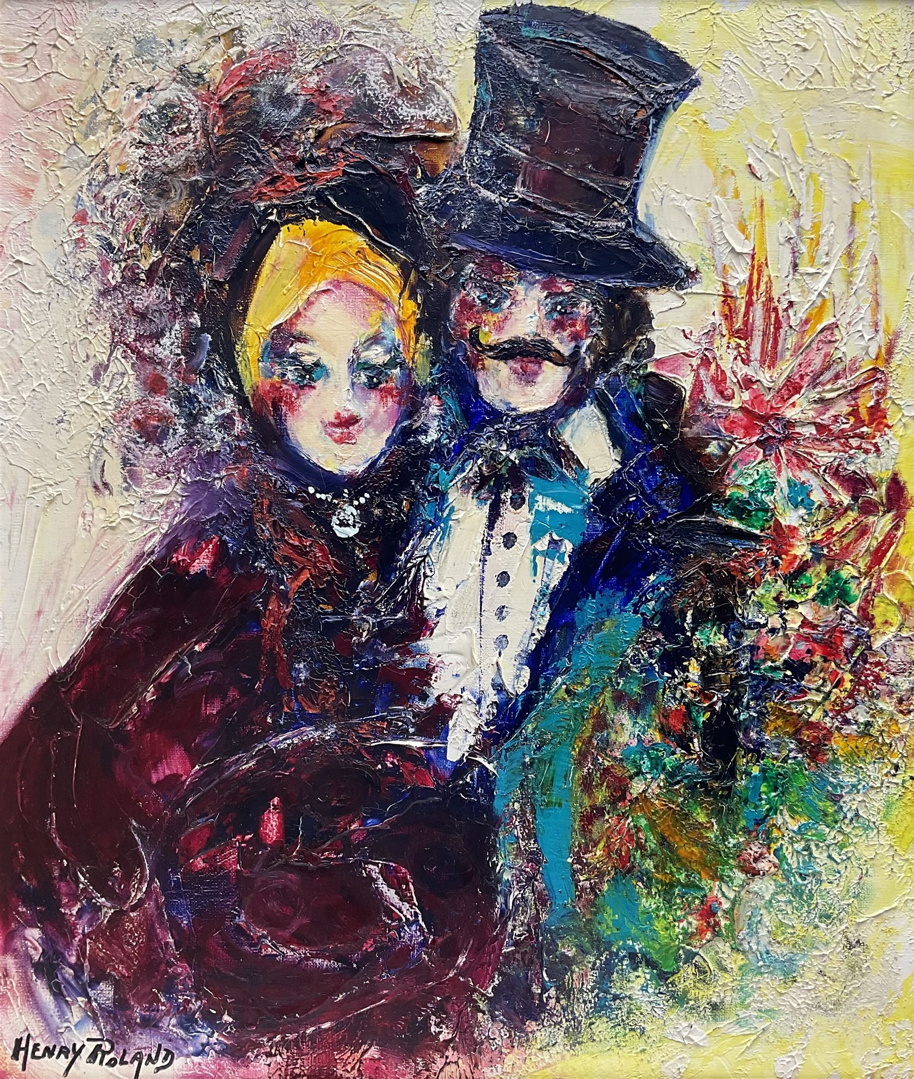 Henry Roland (Belgian 1919-2000): 'Honey Moon', oil on canvas signed, titled verso 68cm x 58cm