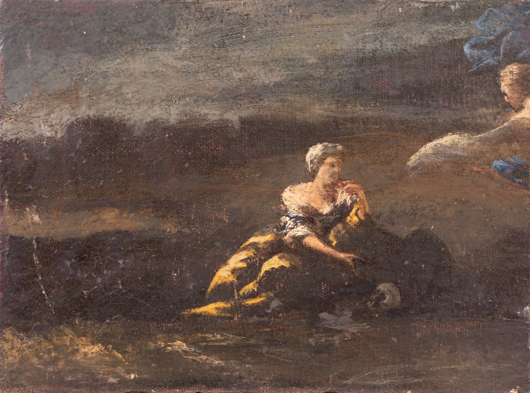 Italian School (18th century): Europa and the Bull, oil on unlined canvas unsigned 13cm x 17.5cm