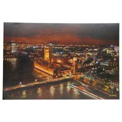 Lesley Anne-Derks (British 1977-): 'Symphony of Lights', limited edition embellished colour print on canvas signed and numbered 50/95, with certificate of authenticity 67cm x 102cm