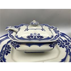 Burgess and Leigh Middleport pottery dinner wares decorated in the ‘Milford’ pattern, to include lidded tureens, graduated meat plates, dinner plates etc 