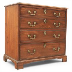Georgian mahogany dwarf chest of drawers, the moulded rectangular top over four graduated ...