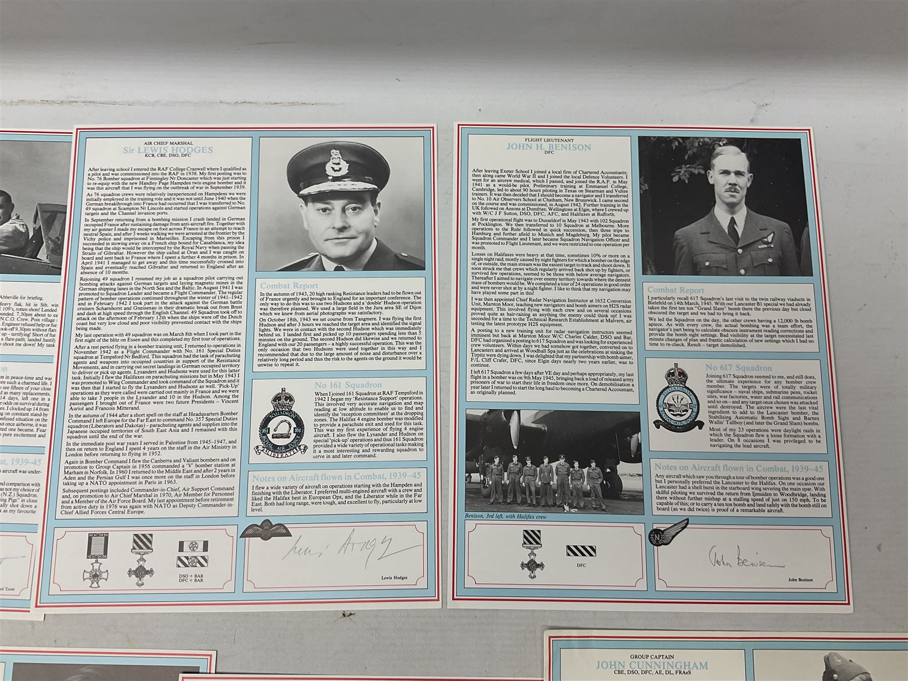 76 Squadron - small archive of photographs, signatures etc; signed copy of Conversations with a Rear gunner by Tony Winser; and collection of signatures of WW2 pilots and aircrew, some original but most facsimile/copies, including Lt. Col. W.A. Bishop VC, DSO, MC, DFC, Johnnie Johnson, Bomber Command etc