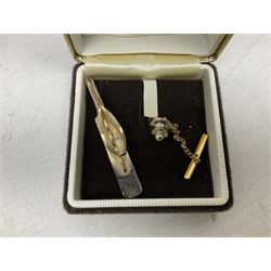 Sondico cricket bat with Yorkshire C.C.C. signatures; framed Lord Taverners v Barclaycard XI programme signed by Colin Milburn, Colin Cowdrey, Roy Kinnear, Nicholas Parsons etc; souvenir Ashes 1994/95 cricket ball; books of cricket interest; tie-pin etc