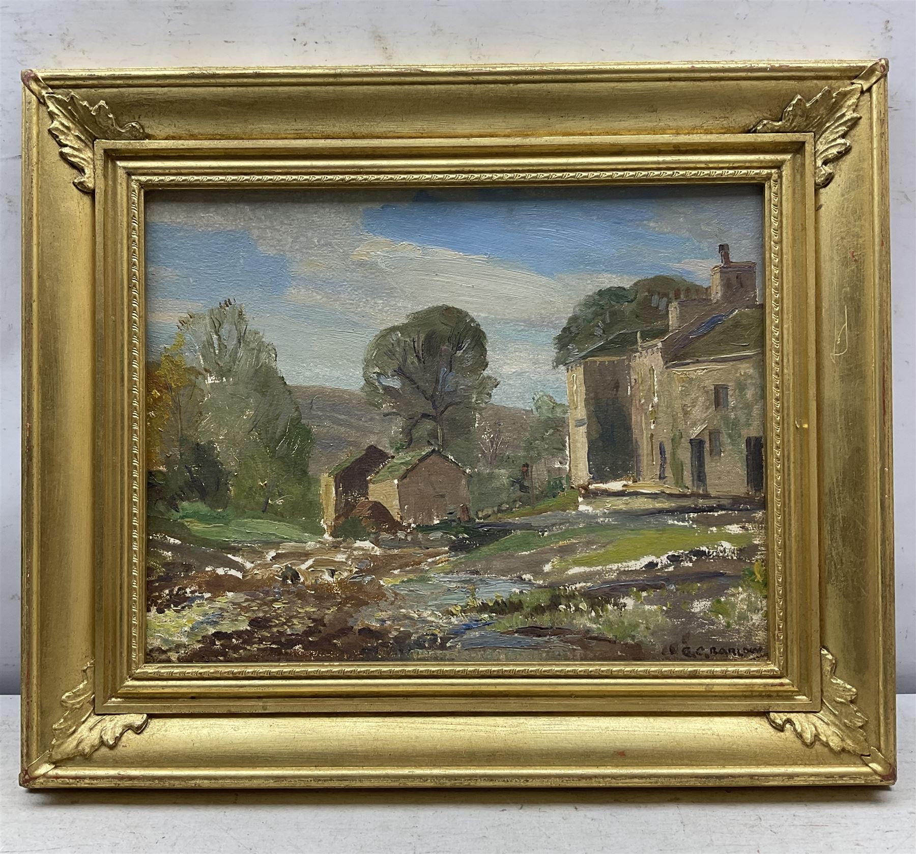 Gordon Clifford Barlow (British 1913-2005): 'The White Lion' Inn - Cray, oil on board signed, titled verso 28cm x 37cm 