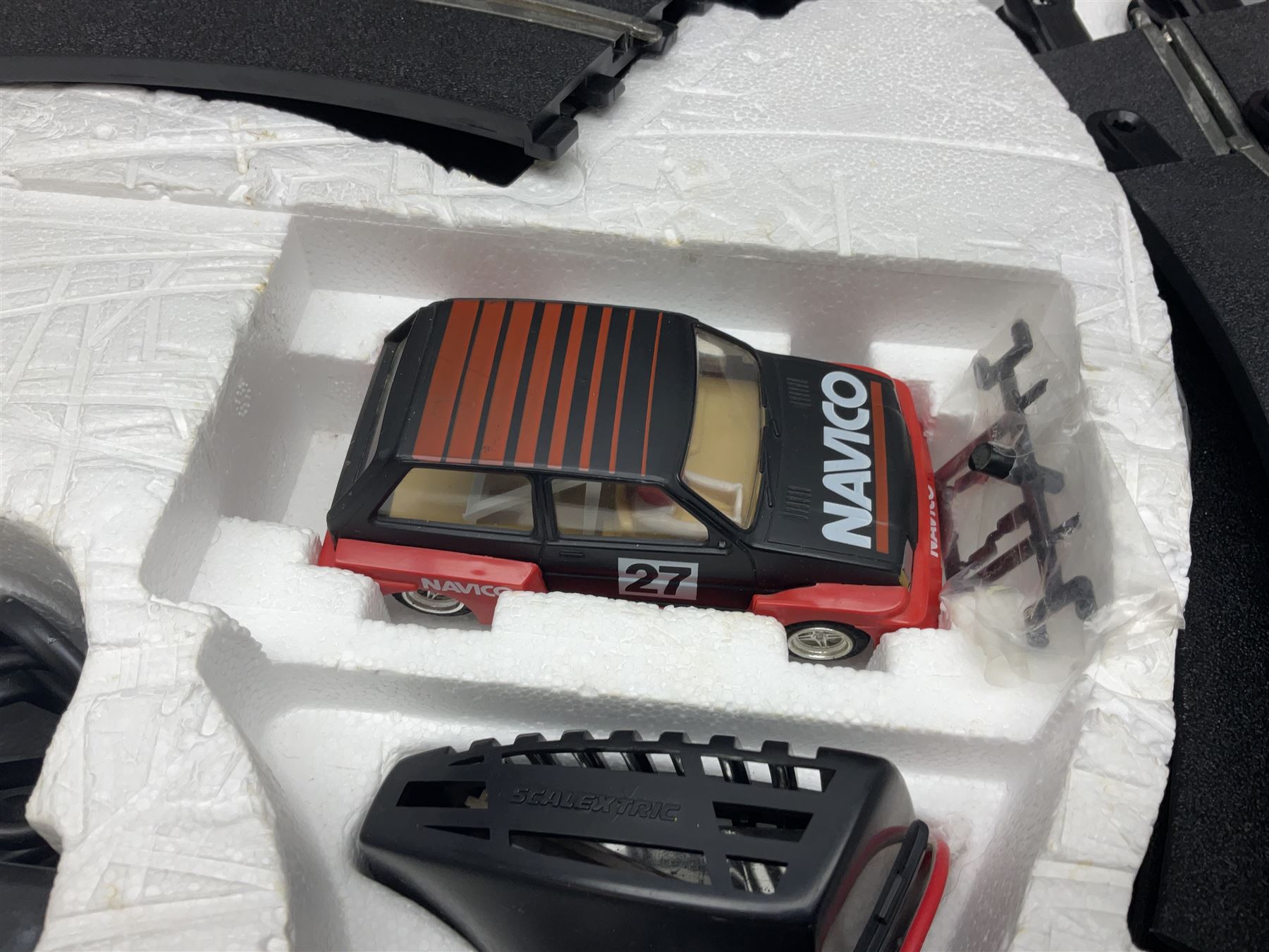 Scalextric - Rallye Internationale set with Audi Quattro and Austin Metro; boxed with instructions