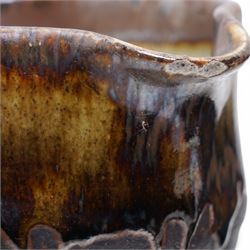 Barbara Cass (1921-1992) for Arden pottery; two studio pottery stoneware jugs, in brown and white glazes, impressed marks to bases, tallest H21cm, and another smaller vase (3)