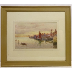  The Fish Pier Scarborough, watercolour signed by John Wynn Williams (British fl.1900-1920)  