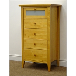  John Lewis light beech five drawer chest, W57cm, H103cm, D42cm  