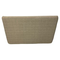 Kingsize double headboard, upholstered in check wool fabric, wall hanging