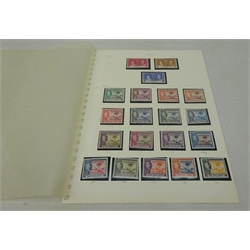  King George VI Gambia mint stamps, values to 10/-, on one album page  