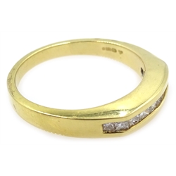  18ct gold channel set princess cut diamond ring hallmarked  