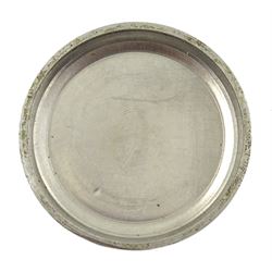 Cauny Prima gentleman's manel wind chronograph wristwatch, 17 jewel movement, Cal. 248, silvered dial with subsidiary seconds dial for 45 minute recording and constant seconds dials and outer tachymeter scale, on brown leather strap