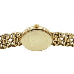 Rotary 9ct gold ladies oval bracelet wristwatch, Birmingham 1996, boxed