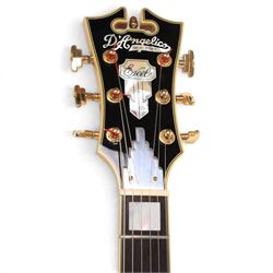 D'Angelico Excel SS electric guitar, with semi-hollow body in amber finish, serial no. US15070189, in D'Angelico hard case, guitar L105cm