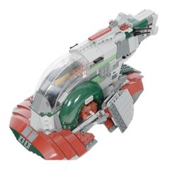 Three Lego Star Wars models, comprising Slave I no. 8097, midi-scale Imperial Star Destroyer no. 8099 and General Grievous Starfighter no. 8095, all built with instructions 