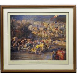 Alfredo De La Maria (Uruguayan 1945-): 'Monaco Grand Prix 1929' and 'Monaco Magic', two limited edition prints 62cm x 73cm and 60cm x 68cm (2)