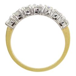 18ct gold two row round brilliant cut diamond ring, hallmarked, total diamond weight approx 2.20 carat 