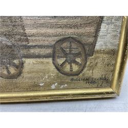 Gillian Beckles (Naive British School 1918-2016): 'Gypsy Camp', oil on canvas signed and dated 55cm x 70cm