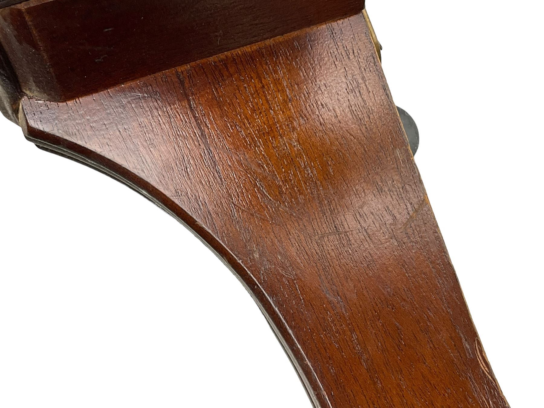 Georgian design swivel office desk chair, upholstered in buttoned green leather, on five spoke base with castors 