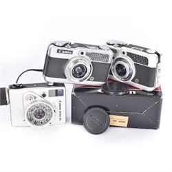 Three Canon half frame cameras, comprisi