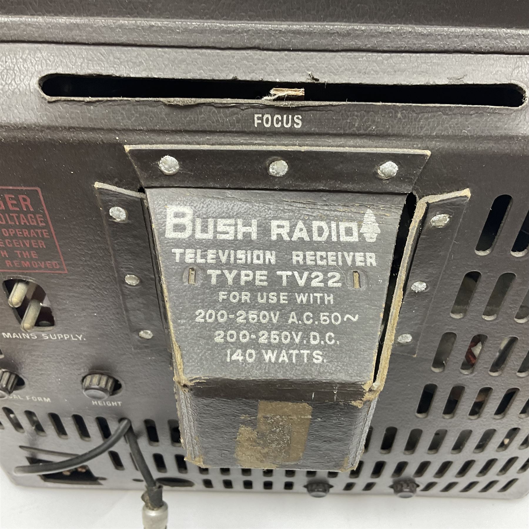 Bush Type TV22 Bakelite TV produced by Bush Radio, London, UK ca. 1950s, H40cm