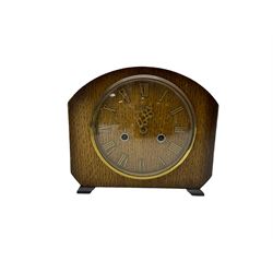 Oak striking mantle clock with a Smiths movement and a 31 day timepiece spring driven wall clock.