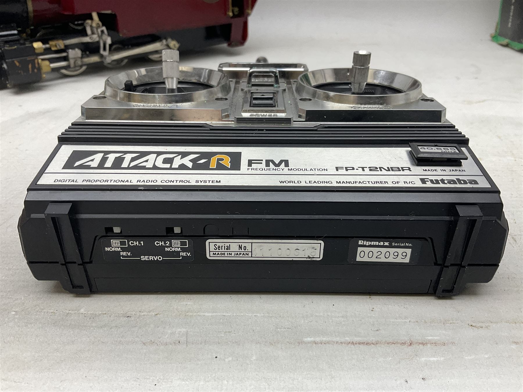 Roundhouse G scale, gauge 1 0-6-0, live steam tank locomotive ‘Lady Anne’, in crimson, black and brass livery, unboxed, together with a Futaba digital proportional radio control system