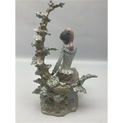 Lladro figure, Harmony, modelled as a girl seated under a tree, sculpted by Jose Roig, with original box, no 5159, year issued 1982, year retired 1998, H33cm  
