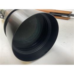 Hatsan .22 break-action air rifle retailed by Edgar brothers with 46cm barrel including fully integrated sound moderator, No.092031501; L113cm overall; in gun sleeve; together with Hawke Vantage 2-7x32 telescopic sight, Bressler Condor 24-72x100 spotting scope with carrying case and Velbon EF-61 tripod; all boxed (4)