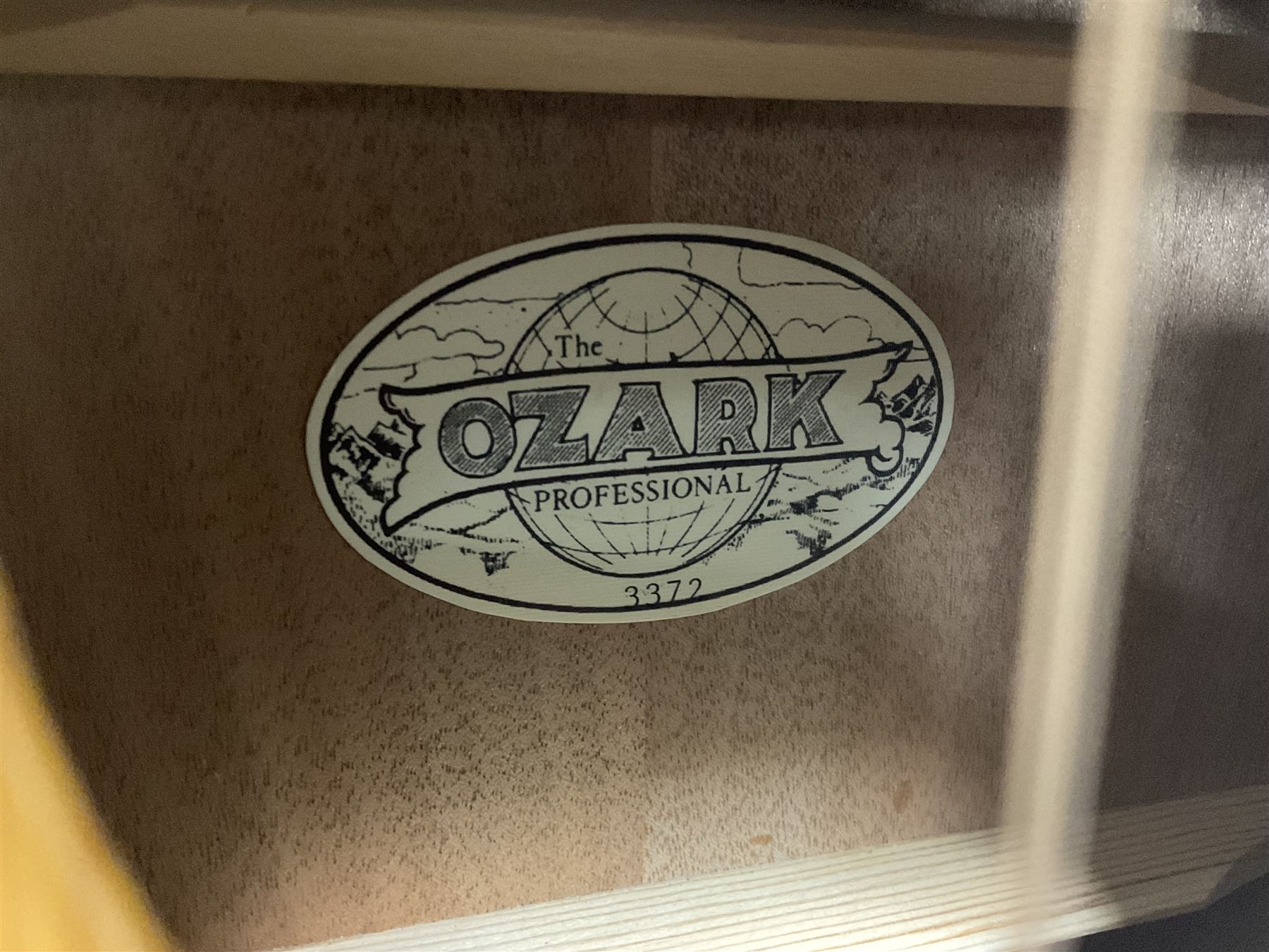 Ozark 'The Ozark Professional' tenor guitar, model no 3372, headstock stamped Ozark and with paper label to interior, in manufacturers hard case, guitar L82cm